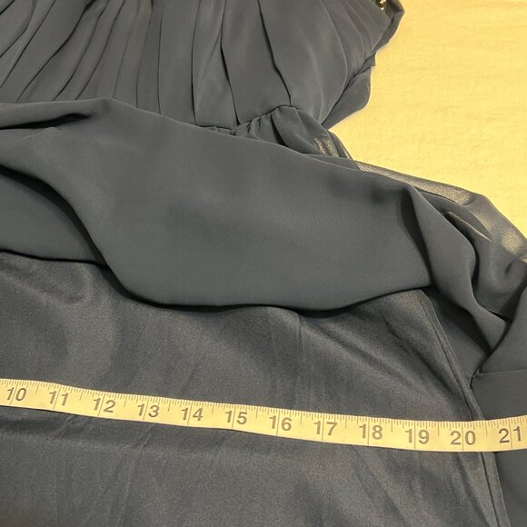 Sorella Vita Navy Chiffon Bridesmaid Dress Size 10 Pleated Halter Open Back Form - Picture 10 of 11